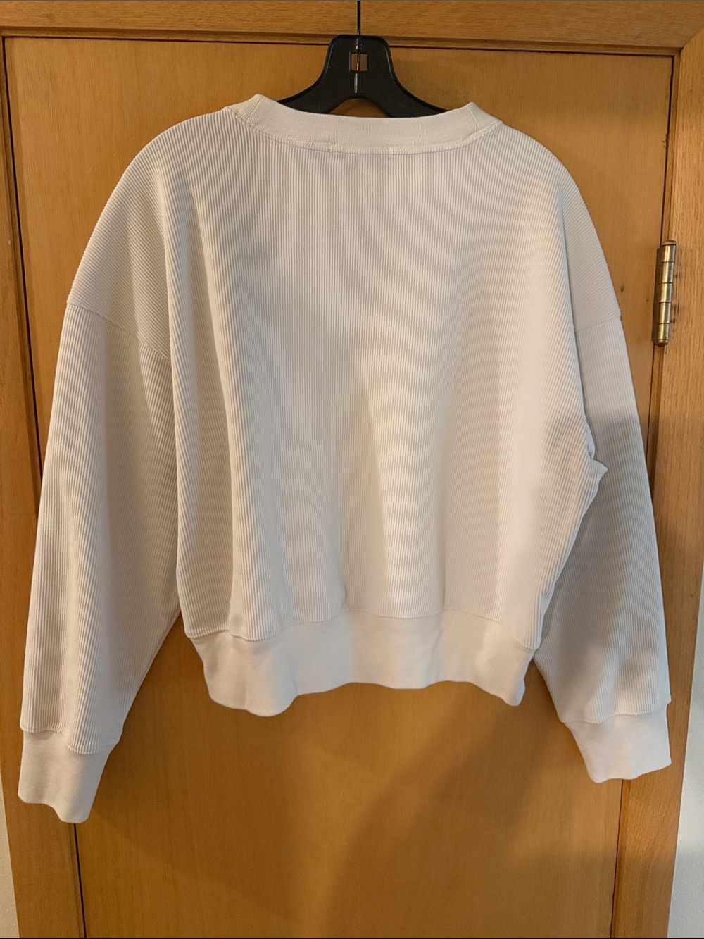 YPB Your Personal Best Women’s Ribbed Cropped Crewneck Sweatshirt Cream Small - Picture 8 of 8